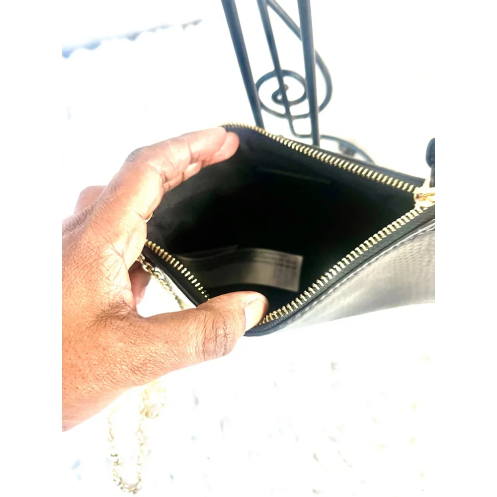 Mango MNG Coco Chain Bag Snake Skin Textured Black Crossbody purse